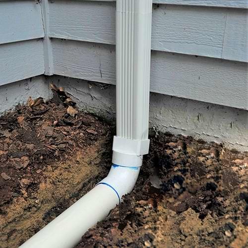 Klaus Roofing St. Louis installs gutter downspout extensions in Saint Charles, Saint Louis, Collinsville