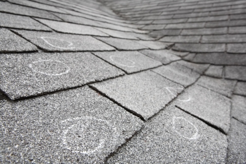Roof hail damage in Saint Louis